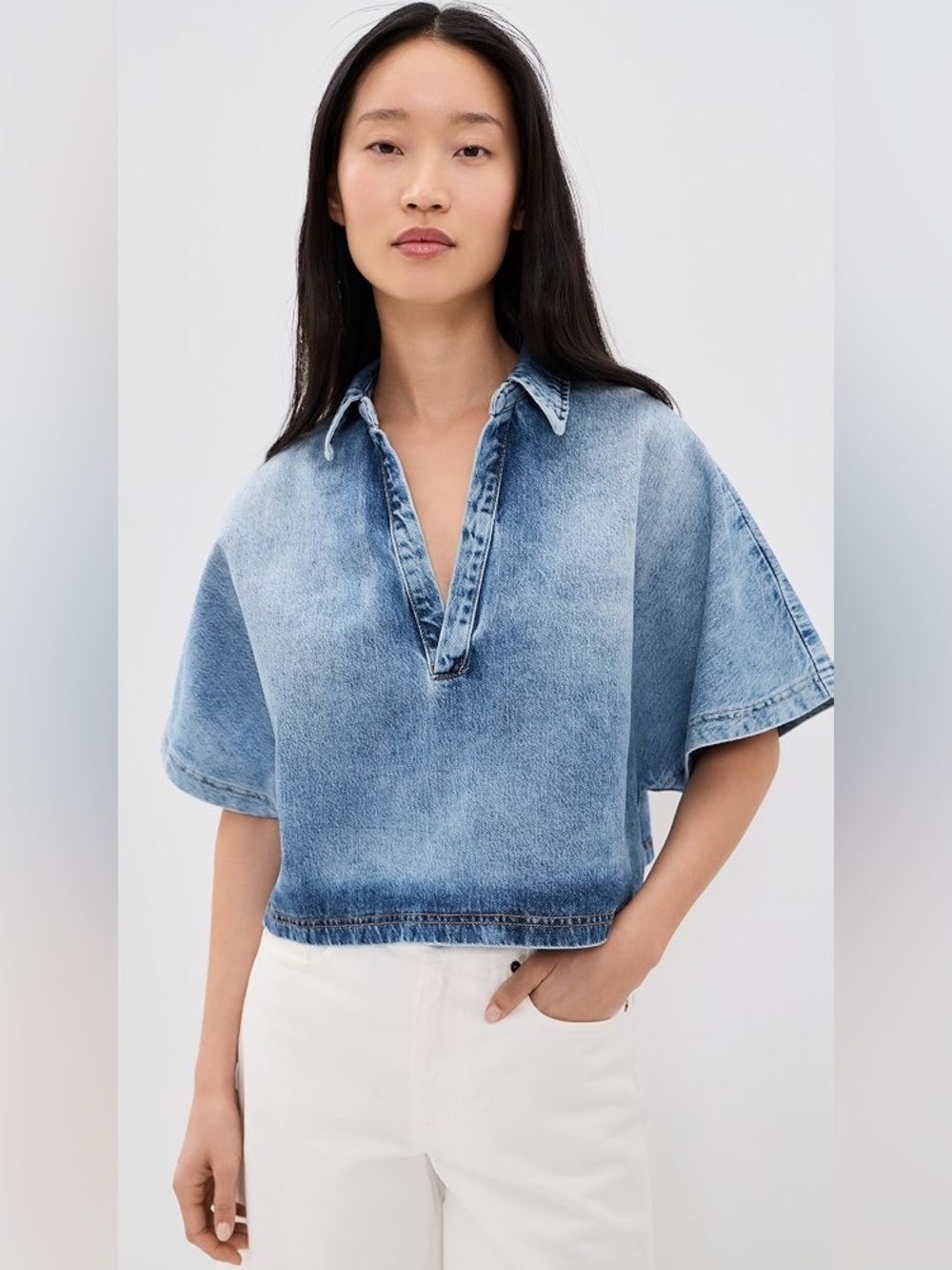 Secular lotus denim shirt size small Malibu wash
